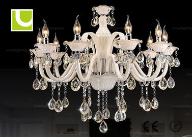 ร้านอาหาร / ห้องครัวคริสตัลโคมไฟเพดาน 12 ไฟเก๋โทรม Chandelier