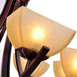 สไตล์อเมริกันบอร์โดโลหะ Wrought Iron Chandelier ทำเนียบ E27 LED โคมไฟระย้า