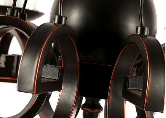 ร่วมสมัย Wrought Iron แก้วเป่าโคมไฟระย้าโคมไฟสำหรับห้องนั่งเล่น / ห้องนอน