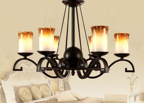 เทียนประเภทเหล็กอาร์ตเดโค Chandelier ด้วยเหล็กและกระจก, โมเดิร์นหรือแบบดั้งเดิม