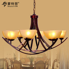 ห้องนอนหรือบาร์ง่ายหงุดหงิดยุโรป Iron Chandelier กระจกโบราณ