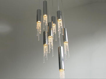 หรูหราโคมระย้าคริสตัลแสง LED โคมไฟสำหรับวิลล่า