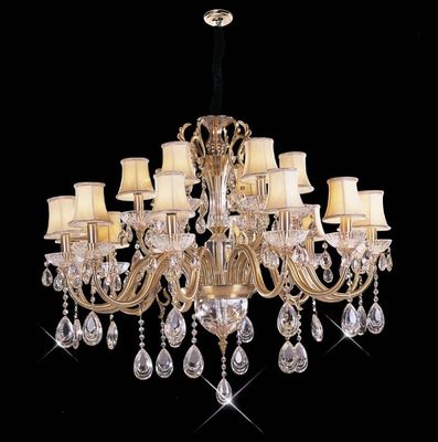 สูง 18 ลูเมนไฟ 1050 x 820mm โคมระย้าคริสตัลโคมไฟ / อาคารพาณิชย์ไฟ LED โคมไฟจี้