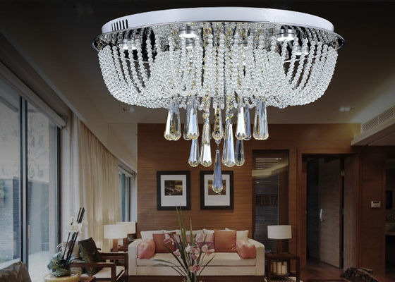 โมเดิร์นรอบคริสตัลโคมไฟเพดาน 30W LED สำหรับห้องรับประทานอาหาร / นั่งเล่นตกแต่ง Romm
