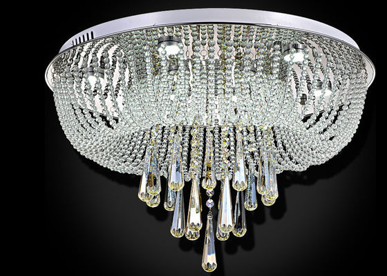 โมเดิร์นรอบคริสตัลโคมไฟเพดาน 30W LED สำหรับห้องรับประทานอาหาร / นั่งเล่นตกแต่ง Romm