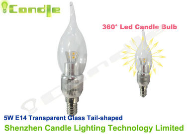 โคมระย้าคริสตัลหลอด LED E14, โปร่งใสกระจก 5W เทียน LED หลอดไฟซีอีอีเอ็มซี