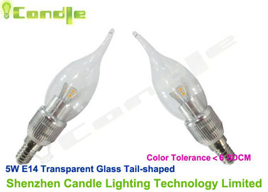 โคมระย้าคริสตัลหลอด LED E14, โปร่งใสกระจก 5W เทียน LED หลอดไฟซีอีอีเอ็มซี