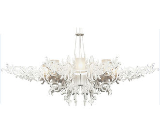 โคมไฟไม้ยางพาราสีขาวแมนชั่น Chandelier ไฟ Splendor สำหรับวิลล่าหรู