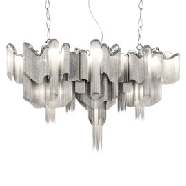 โคมไฟโมเดิร์นอลูมิเนียมโรงแรมโคมไฟระย้า Chandelier สแตนเลส