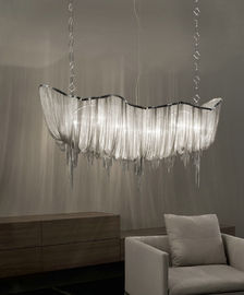 ตกแต่งภายในกระจกวางโคมไฟระย้าโคมไฟระย้ากว้าง Sliver โรงแรม