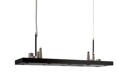 โลหะสี่เหลี่ยมจานเกาะ Led ไฟ Chandelier 8 ไฟแขวนเพดาน G4