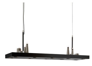 โลหะสี่เหลี่ยมจานเกาะ Led ไฟ Chandelier 8 ไฟแขวนเพดาน G4
