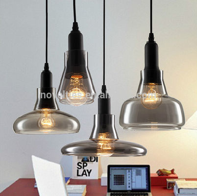 ร่มไฟตกแต่ง LED สำหรับไฟ Chandelier ควันสีเทาจี้บาร์