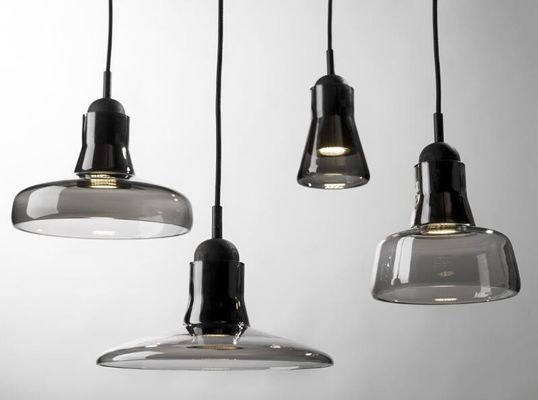 ร่มไฟตกแต่ง LED สำหรับไฟ Chandelier ควันสีเทาจี้บาร์