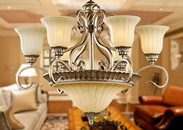 หรูหรายุโรปสมัยใหม่ Wrought Iron Chandelier แสง 9 สำหรับตกแต่งบ้าน 900W AC 110 - 240V