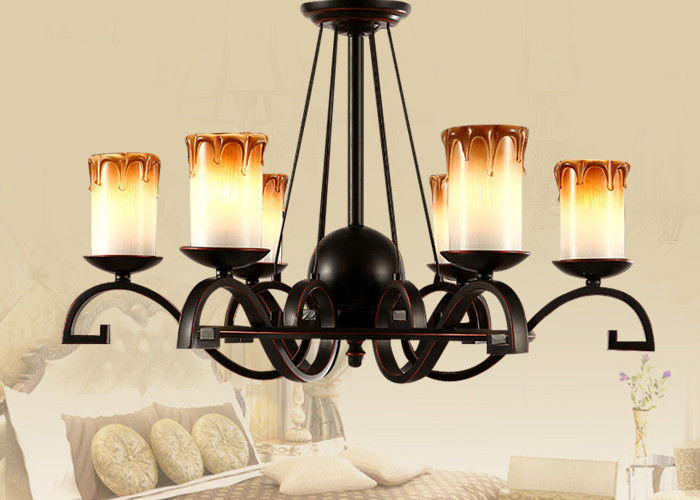 เทียนประเภทเหล็กอาร์ตเดโค Chandelier ด้วยเหล็กและกระจก, โมเดิร์นหรือแบบดั้งเดิม